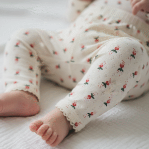 Okker Gokker Leggings Pointelle Fluffy Bell Red